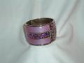 Tell me more about Wide metal bracelet for adults w/ clear stones (BTKA006)