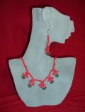Handmade bead necklace with earrings (NS03001)