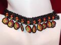 Handmade bead choker with earrings (NS08001)