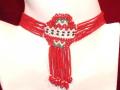 Exquisite handmade bead choker with earrings (NS12001)