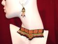 Summery handmade bead choker with earrings (NS14001)