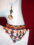 Intricate handmade bead choker with earrings (NS16001)