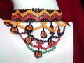 Intricate handmade bead choker with earrings (NS16001)
