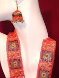 Exquisite handmade long bead necklace with earrings (NS20001)