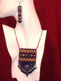 Trendy bead pendant necklace with matching earrings (NS28001)