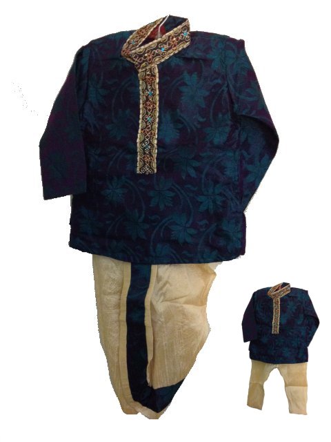 Readymade Blue/Cream Dhoti Kurta Pajama For Boys