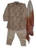 Light brown & cream embroidered dhoti kurta pajama (DK515001)