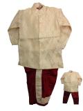 Readymade Cream/Maroon Dhoti Kurta Pajama for Infant Boys Readymade Cream/Maroon Dhoti Kurta Pajama for Infant Boys