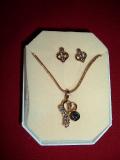 Valentine necklace set with colored stones (FJSJ0080005)