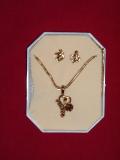 Valentine necklace set with colored stones (FJSJ0080005)