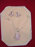Gold finish necklace set with colored stones (FJSJ0100003)