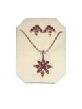 Flower shaped necklace set with colored stones (FJSJ0110006)