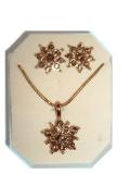 Gold finish necklace set with colored stones (FJSJ0125002)