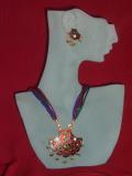 Tell me more about Indian minakari necklace & earrings set from Rajasthan (MA002)