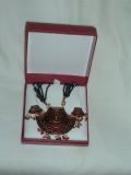 Rajasthani red & black minakari necklace & earrings set (MA003)