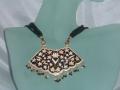 Handmade Rajasthani black & white minakari necklace (MA007)