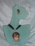 Handmade Rajasthani black & red minakari necklace (MA010)
