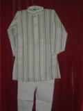 Tell me more about Striped Green & White Cotton Kurta Pajama for Boys (KP25003)