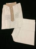 Embroidered White Cotton Kurta Pajama for Boys (KP25005)