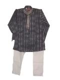 Tell me more about Cotton embroidered kurta pajama in navy blue (KP29502)