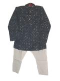 Tell me more about Cotton embroidered kurta pajama in dark blue color (KP29503)