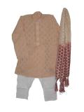 Tell me more about Light brown printed kurta pajama for boys (KP29505)