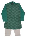 Tell me more about Blue embroidered cotton kurta pajama for boys (KP29508)