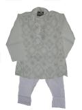 White cotton kurta pajama with embroidery (KP29509)