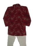 Tell me more about Maroon cotton kurta pajama with embroidery for boys (KP41002)