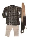 Black & silver Indian kurta pajama w/ dupatta (KP46504)