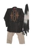 Boys kurta pajama in black & cream with embroidery (KP47003)