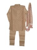 Tell me more about Gold colored Jodhpuri Jamawar kurta for boys (KP50002)