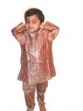 Tell me more about Tissue kurta pajama in brown color (KP55004)
