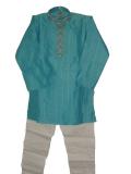 Tell me more about Blue striped kurta pajama with embroidery (KP55009)