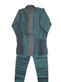 Tell me more about Blue checked silk kurta pajama for kids (KP55012)