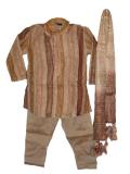 Shaded gold/brown formal tissue kids kurta pajama (KP60002)