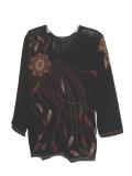 Georgette long Indian kurti / kurta in black (KR10041)
