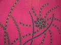Bright pink printed kurta in french crepe from India (KR20005)