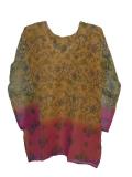 Tell me more about Pink & yellow Indian kurta/kurti in georgette-chiffon(KR20043)