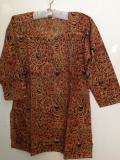 Bengali Cotton Kurta, Kalamkari Indian Tunic for Women(KRAH1005) Bengali Cotton Kurta, Kalamkari Indian Tunic for Women(KRAH1005)