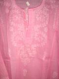 Cotton Lucknowi chikan kurti from India (KRLC10001)
