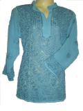 Hand embroidered kurti/kurta/tunic in georgette (KRLC20001) Hand embroidered kurti/kurta/tunic in georgette (KRLC20001)