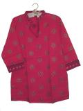 Tell me more about Bright pink cotton kurta/Indian tunic for women (KRSB10007)