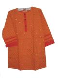 Tell me more about Orange cotton kurta/Indian tunic for women (KRSB10016)