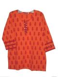 Tell me more about Orange cotton kurta/Indian kurti for women (KRSB10020)