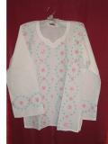 White cotton Indian kurti/tunic with embroidery (KRSB10027) White cotton Indian kurti/tunic with embroidery (KRSB10027)