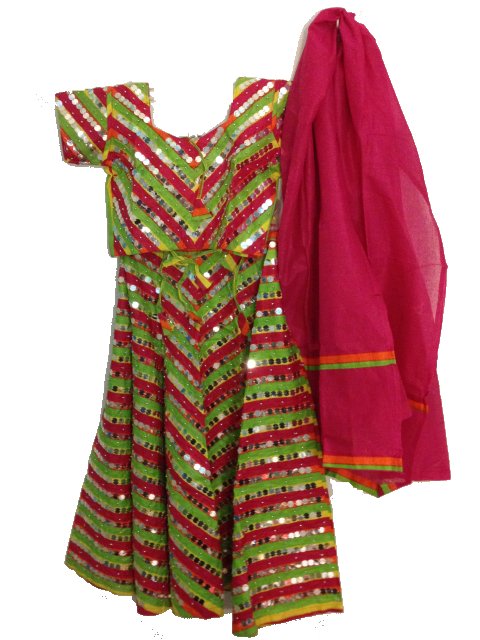 Kids Chaniya Choli Garba Outfit With Backless Blouse Kids Chaniya Choli Garba Outfit With Backless Blouse