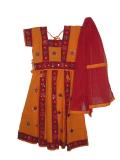 Dandiya outfit, Gujarati lacha in orange cotton (GL0904)