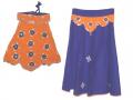 Indian outfits, lacha in orange & blue /w dupatta (GL1002)