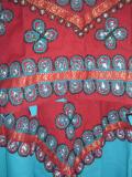 Red & blue gujarati style lacha with dupatta (GL1009)